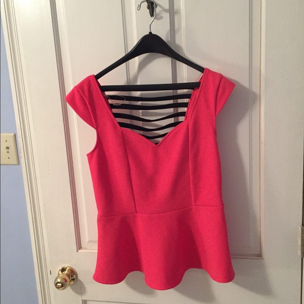 Studio Y hot pink peplum top!